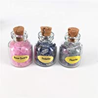 Healifty Pequeños frascos de cristal con corcho y piedras preciosas para niños- niñas- amantes- cumpleaños- joyas…